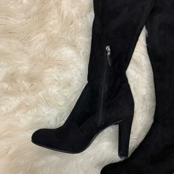 Sam Edelman black suede over knee Kent boots - Picture 3 of 9